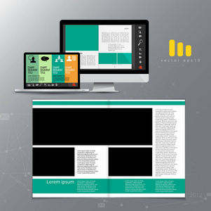 模板矢量设计准备用于小册子年报或杂志