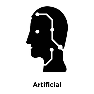 人工智能图标矢量隔离在白色背景上, 标识概念的人工智能标志上的透明背景, 填充黑色符号