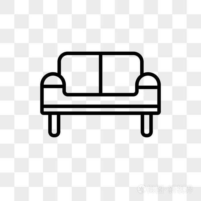 沙发矢量图标独立于透明背景, 沙发标志设计