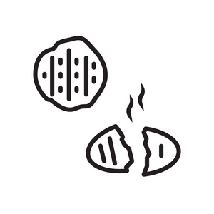 面包图标向量被隔离在白色背景, 面包标志, 林