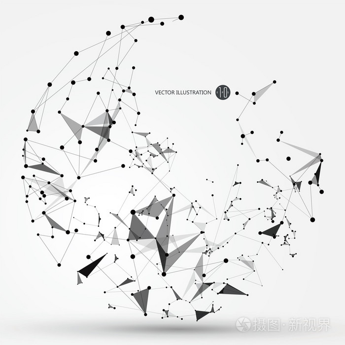 抽象图连接互联网点组成现代抽象网络科学连接技术互联网与平面设计