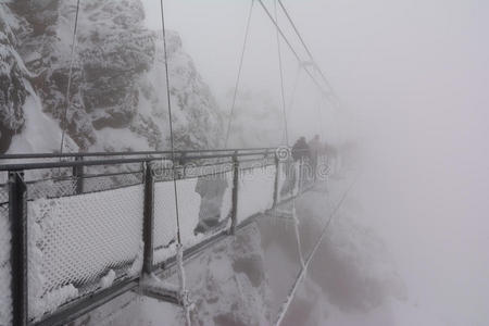 运动 悬崖 滑雪 岩石 欧洲 风景 奥地利 达赫斯坦 冬天