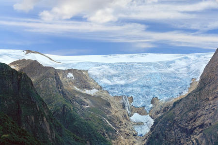 奥登挪威斯堪的纳维亚乔斯泰德冰川的布里克斯达尔臂
