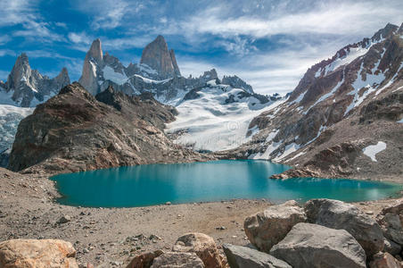 fitz roy mountain和laguna de los tres，巴塔哥尼亚，阿根廷