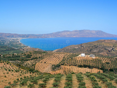 希腊克里特岛，查尼亚，基萨莫斯，航空摄影