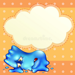 空云模板下疲惫的蓝色怪物