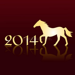 带马的2014年新年贺卡