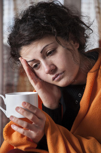 杯子 流感 症状 毯子 枕头 健康 热的 面对 季节 人类