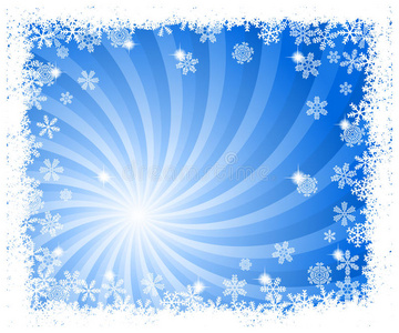抽象蓝色漩涡雪花背景
