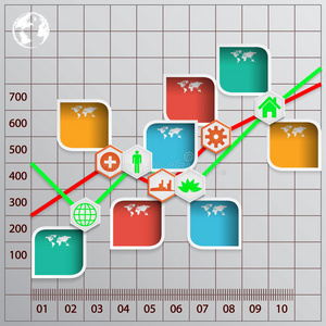 具有信息图形元素的现代模板图
