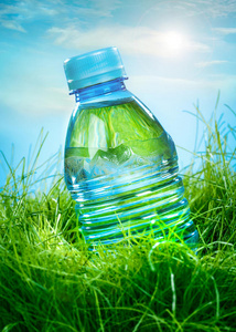 草地上的水瓶