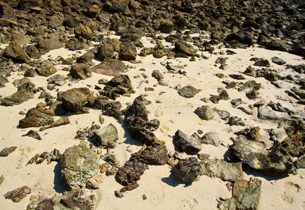 泰国海滩上的岩石