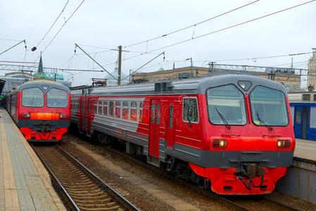 莫斯科客运站台列车