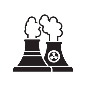 核电厂图标矢量符号与白色背面的符号分离