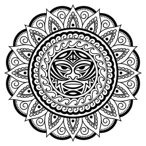 毛利人传统饰品moko 风格.从非洲主题的元素的复古装饰部落边界照片