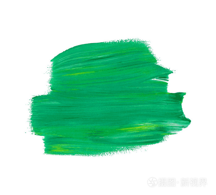 孤立的绿色矢量水彩颜料染色