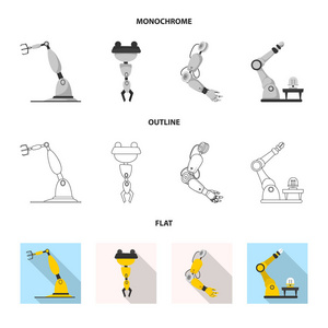 机器人和工厂符号的孤立对象。网络中机器人与空间股票符号的采集