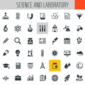 时尚平面设计科学和实验室图标白色背景