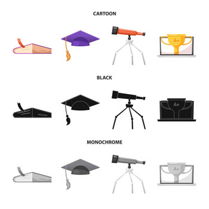 教育和学习标志的向量例证。一套教育和学校媒介图标为股票