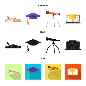 教育和学习符号的向量例证。馆藏教育和学校矢量图标的股票