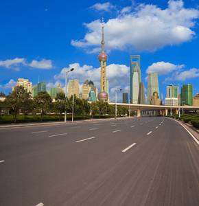 空路与上海陆家嘴城市建筑图片