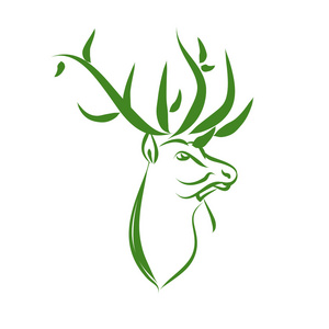 绿色鹿标志动物保护