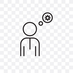 独立的思想在透明背景下独立思考向量图标, 思考照片