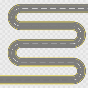 绕组车道透明背景下绕组弯曲路的矢量图解照片