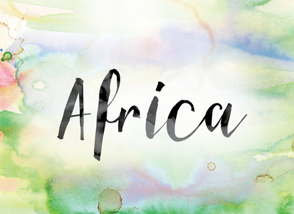 非洲彩色水彩和水墨艺术字图片
