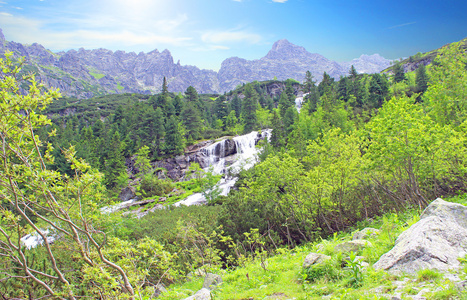 在波兰山Tatra 大池塘。Tatra 国家公园