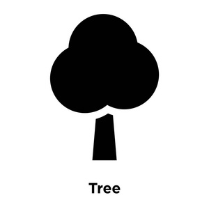 树形图标矢量在白色背景下被隔离, 标志概念树标志在透明背景下, 填充黑色符号