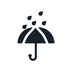 伞图标矢量隔离在白色背景, 雨伞透明标志