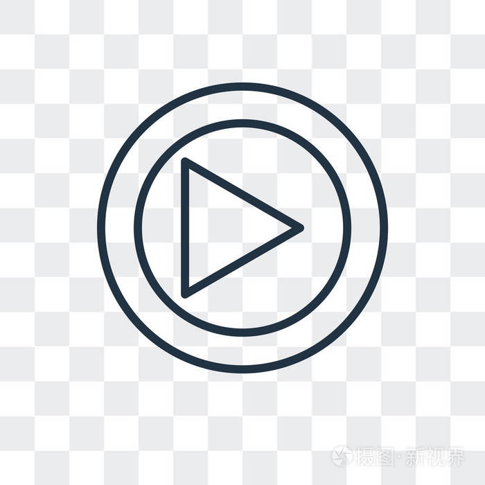 播放矢量图标在透明背景上隔离, 播放徽标设计