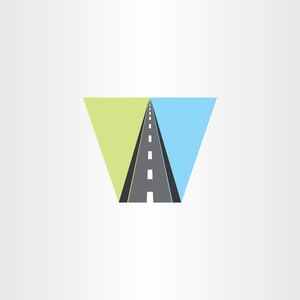 公路矢量图标插画 logo 标志