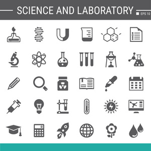 科学和实验室图标集