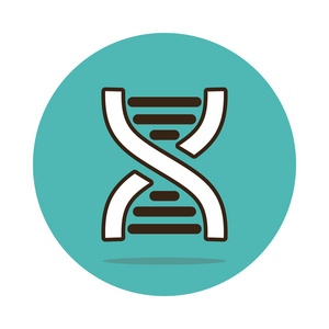 Dna 平面图标。医学媒介生物