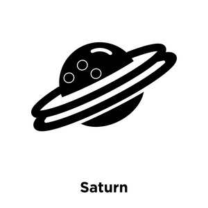 标志概念土星标志在透明背景, 充满黑色符号插画