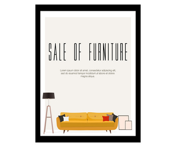 家具。销售家具。沙发上的枕头 灯和图片