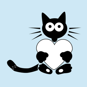 黑猫与心标志