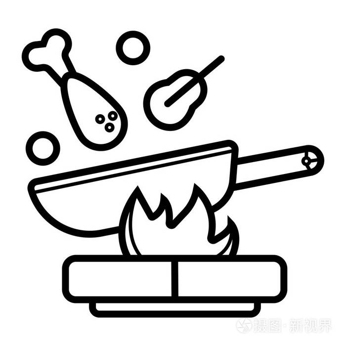 炒锅煎锅图标插图插画-正版商用图片0t6wxk-摄图新视界