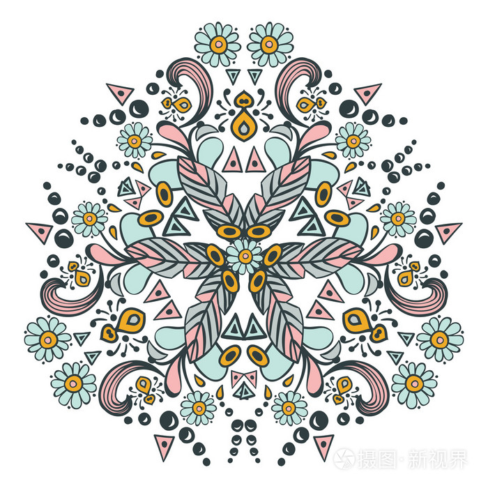 设计的彩色曼陀罗插画-正版商用图片0t6yjf-摄图新视界