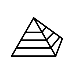金字塔图标向量被隔离在白色背景, 金字塔标志