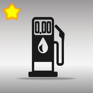 黑色汽油泵图标按钮标志符号概念高质量