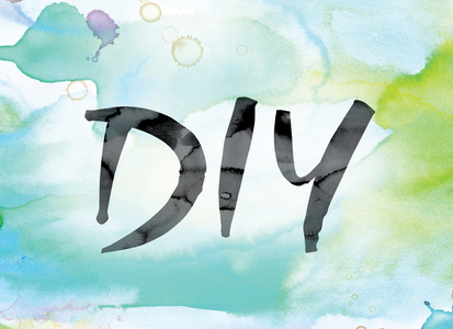 diy 彩色水彩和水墨艺术字照片