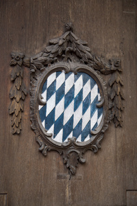 巴伐利亚的徽章上木背景