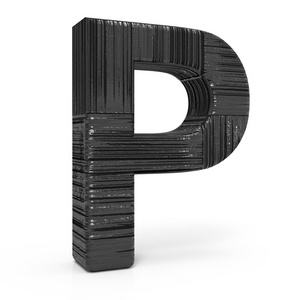3d 黑色字母 p