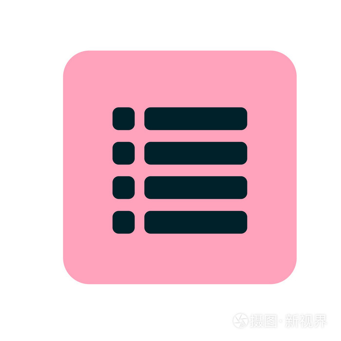 网站菜单图标.平面样式.矢量图.粉红色的图标