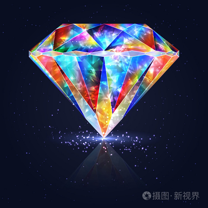 明亮发光的多彩宝石石英