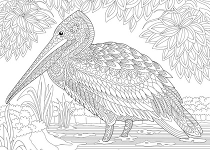 鹈鹕漂浮物图片-鹈鹕漂浮物素材-鹈鹕漂浮物插画-摄图新视界