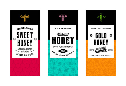 蜂蜜标签的现代风格.
